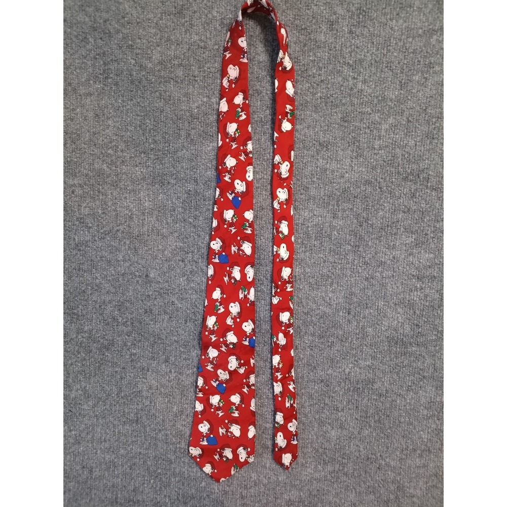 Peanuts Snoopy Christmas Necktie Red Holiday Dear Santa Novelty Tie